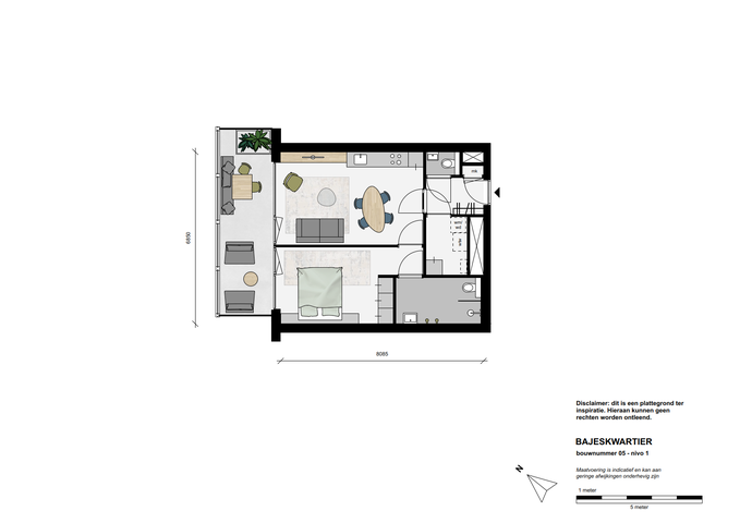 2-kamerappartement 54 tot 59 m2